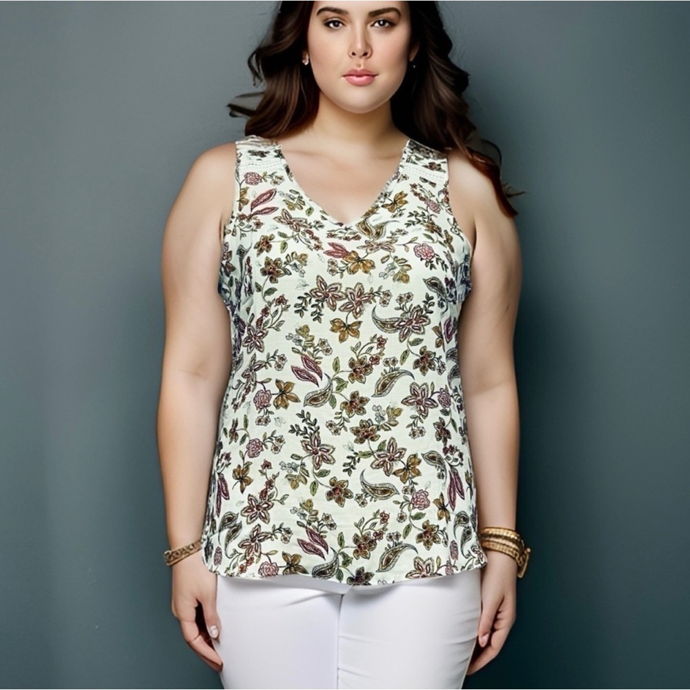 Fortune + Ivy Women’s Paisley Print Sleeveless Blouse NWOT NEW